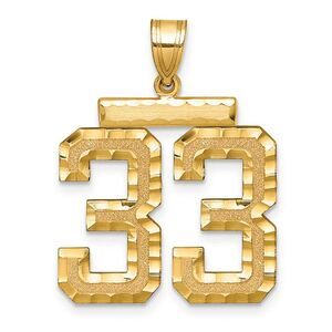 14k Yellow Gold, Varsity Collection, Large D/C Pendant Number 33